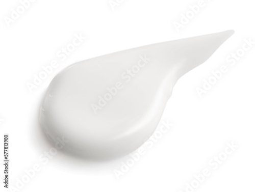 Sample of facial cream on white background