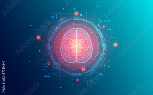 Neurotechnology and Neuromodulation - Conceptual Illustration photo