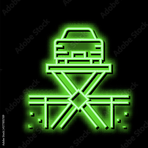 lift equipment parking neon glow icon illustration