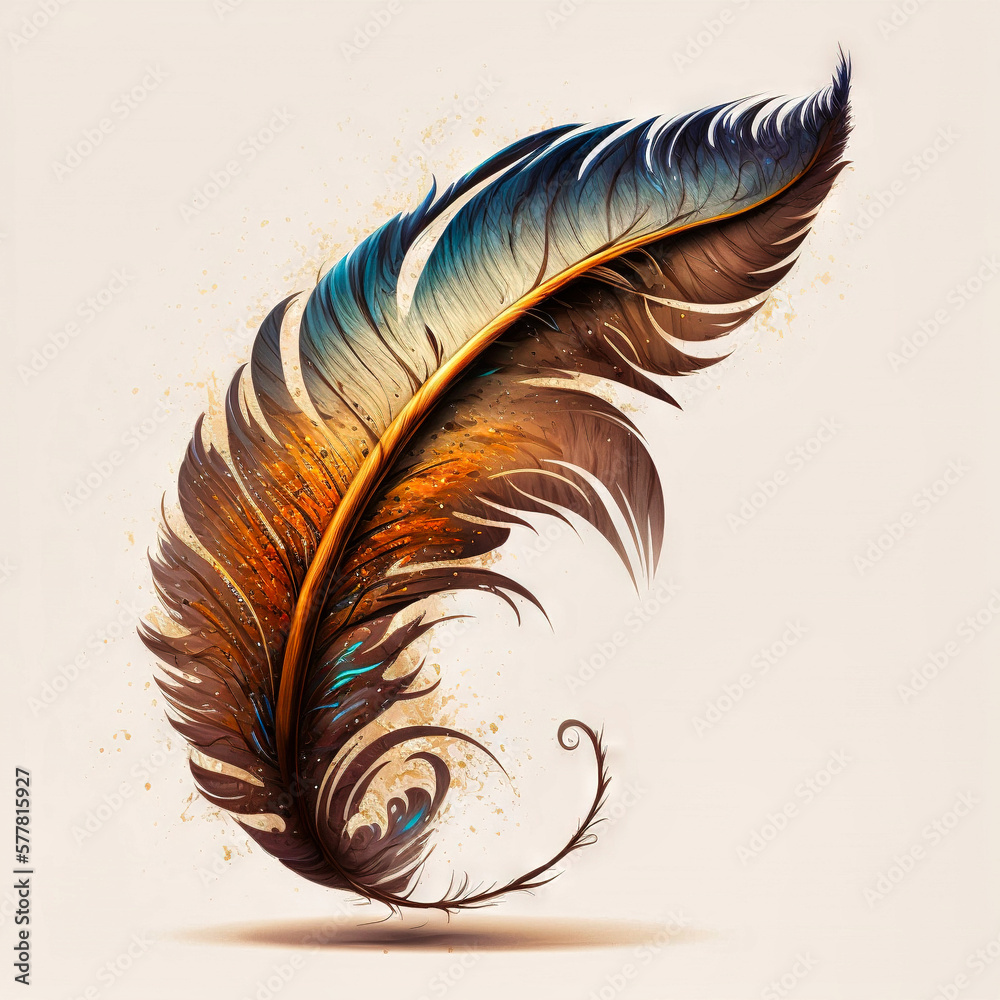 Abstract Feather Drawing