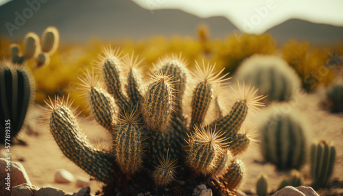 cactus in the desert, green, nature, plant Generative AI, Generativ, KI