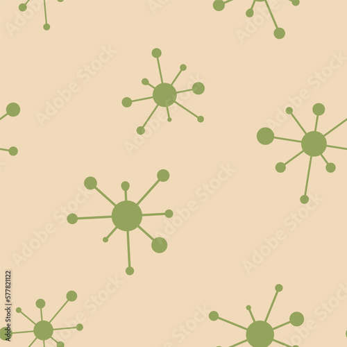 Vector seamless mid century absctract geometric pattern. Space retro design.