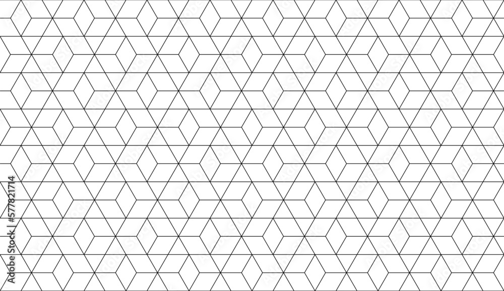 Fototapeta premium Seamless thin linear grid pattern. Abstract geometric rhombus background. Stylish fractal texture.