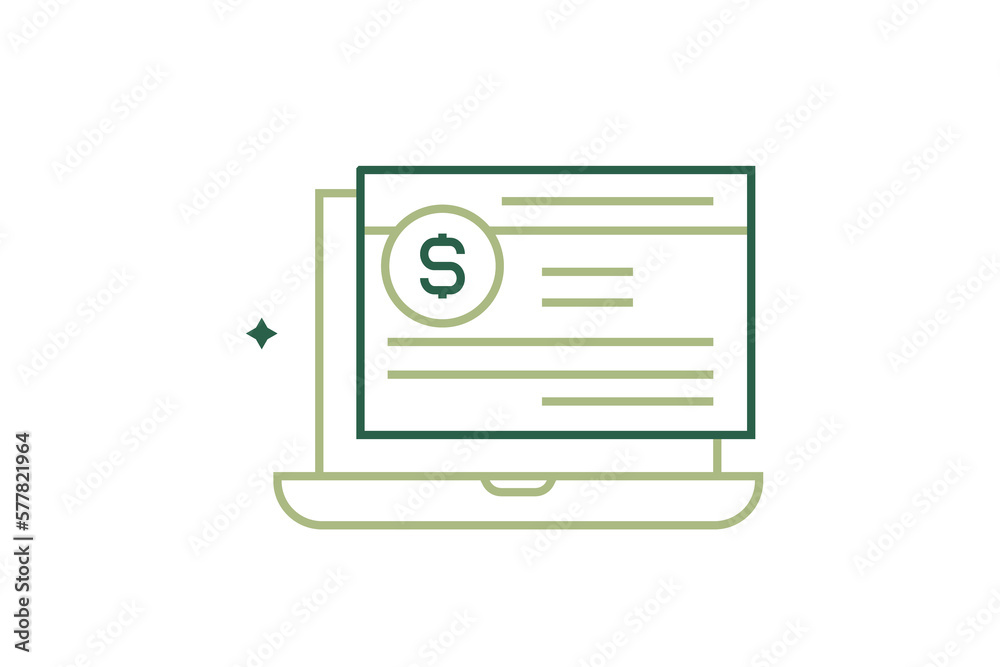 Isolated Minimalistic money contact vector illustration in flat style design. Geometric  prop icon for website, app, ui ux design, web design, business, marketing, landing page, web development
