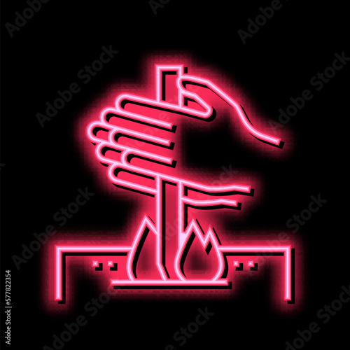 making fire by friction color icon vector illustration