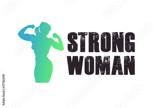 Strong and fit woman logo concept