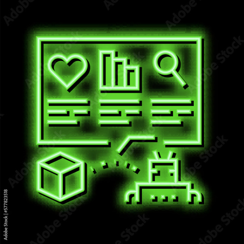 automatically analyzing ugc neon glow icon illustration