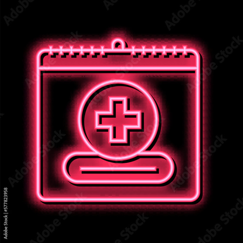 world red cross day neon glow icon illustration