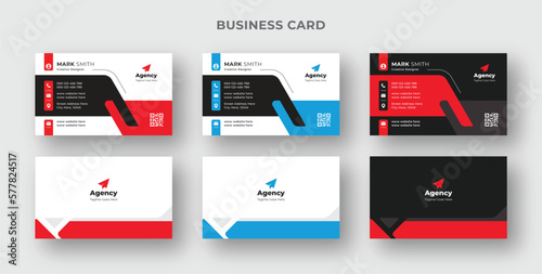 Abstract-style corporate business card template