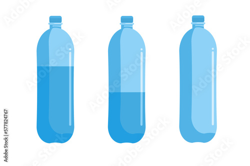 set of water bottles - vector illustrations, isolated