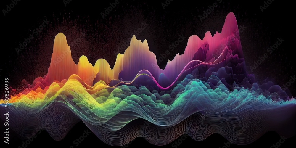 Colorful soundwaves - polychromatic soundwaves by generative AI Colorful soundwaves - polychromatic soundwaves by generative AI