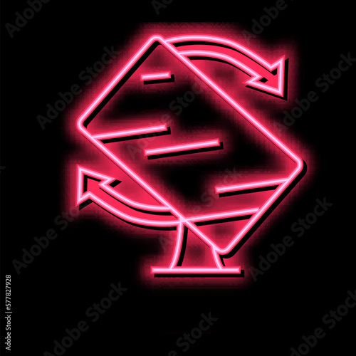 rotating monitor neon glow icon illustration