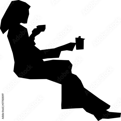 silhouette of a person with a cup of tea