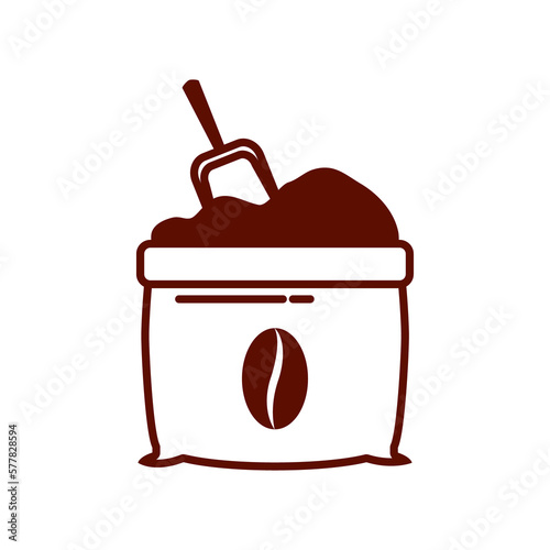 Coffee ground coffee bag PNG image icon with transparent background