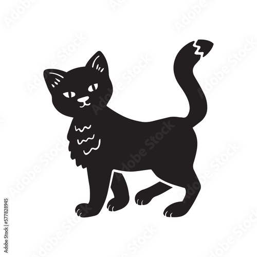 Vector isolated cat silhouette  logo  print  decorative sticker