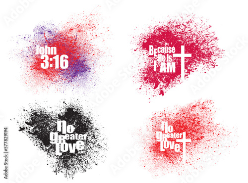 Christian inspirational graphic splash icons