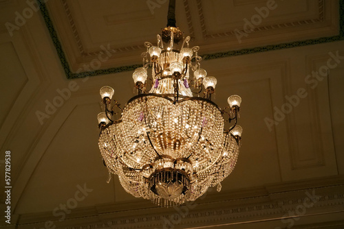 Valokuva Big crystal chandelier in playhouse