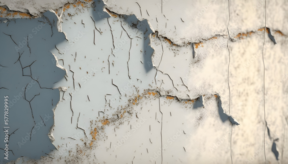 Obraz premium Wall with cracked paint. Generative AI