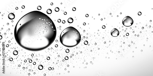 Droplets of water against a pristine white background, a beautiful sight created by generative ai - generative ai. photo