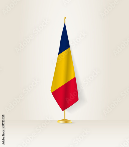 Chad flag on a flag stand.
