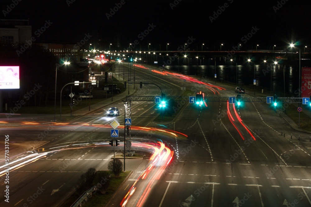 traffic on highway at night traffic on highway at night