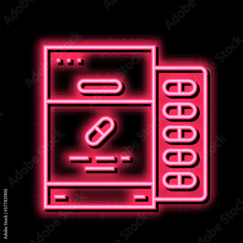 capsules package probiotics neon glow icon illustration