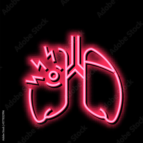 asthma of children neon glow icon illustration
