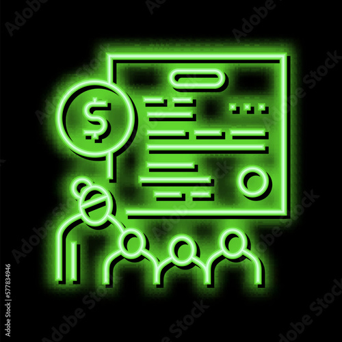 large family children allowance neon glow icon illustration