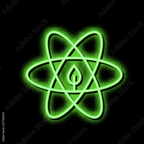 atom ecosystem neon glow icon illustration