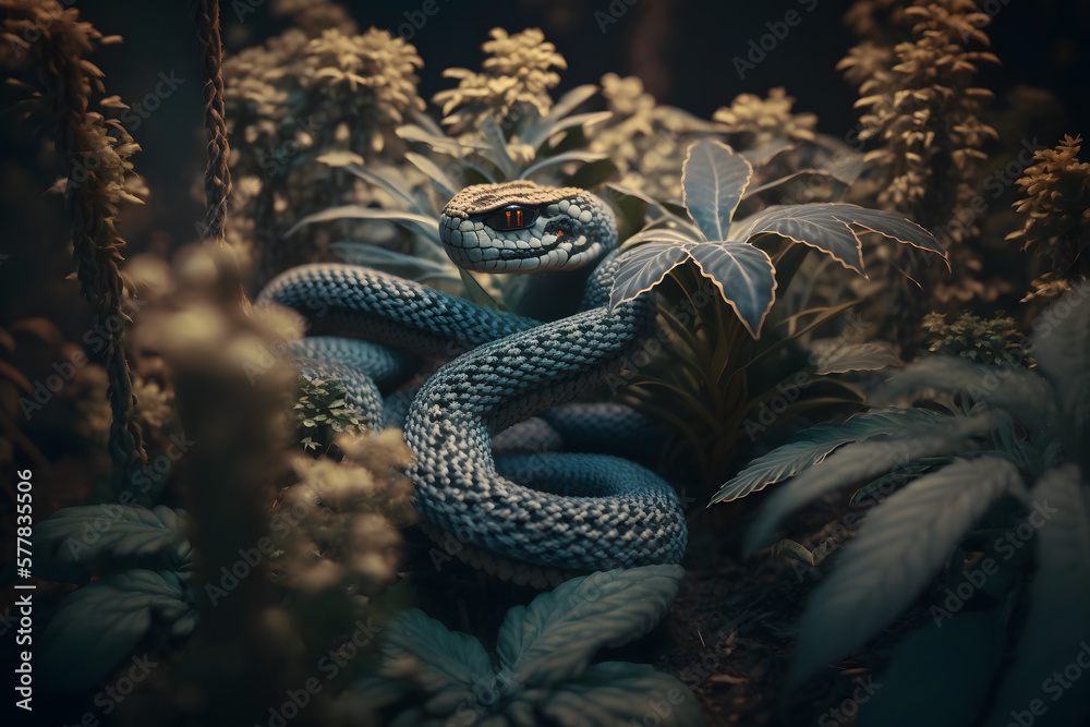 Cobra viper smoking blunt weed cannabis bud nug flower marijuana snake