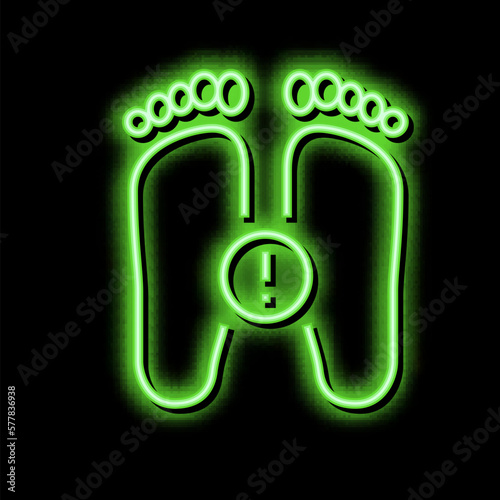 illness flat feet neon glow icon illustration