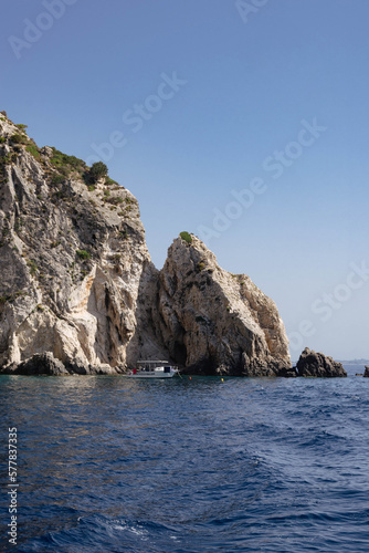 Rocky coast of the sea in Zakynthos island Greece