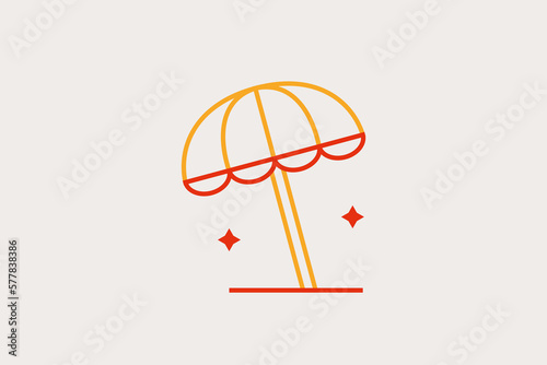 Minimalistic umbrella vector illustration in flat style design. Geometric protection icon for website app ui ux web design business marketing landing web development concept 