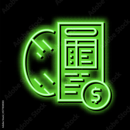 cost calculation, mirror price neon glow icon illustration