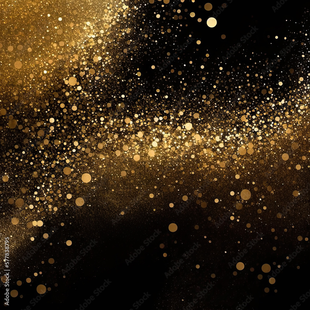 Abstract background with gold glitter, Generative AI