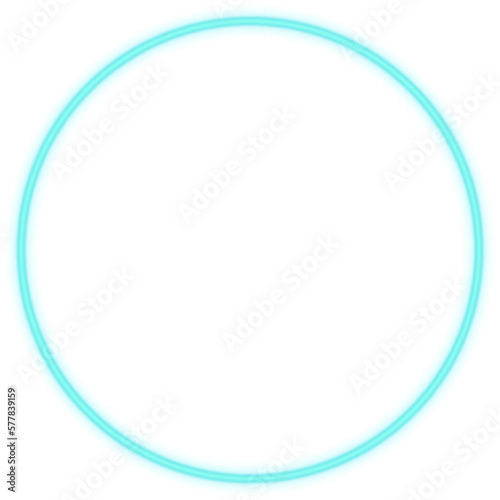 blue neon frame circle