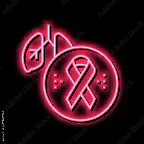 deterioration of lung function in hiv infected patients neon glow icon illustration