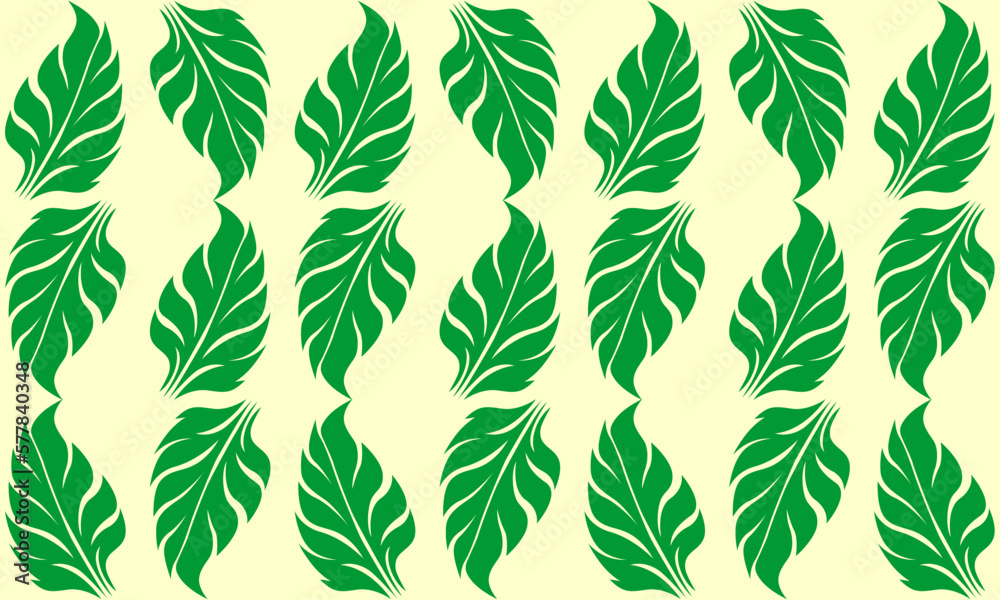 Seamless pattern vector green leaves with leaves suitable for wallpaper background or printing