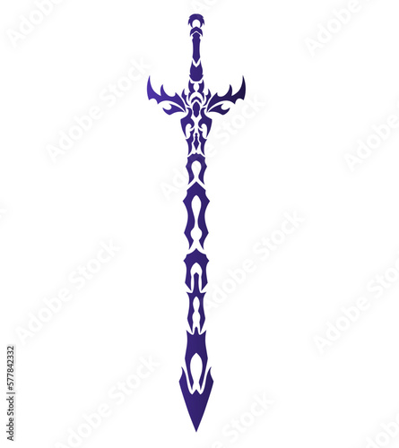 Illustration vector graphic of tribal art sword tattoo