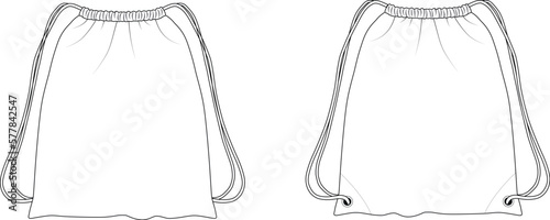 Cinch bag sketch vectors