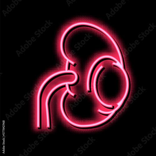 renal cyst neon glow icon illustration