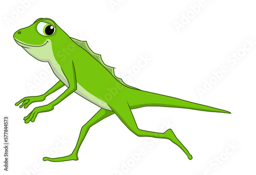 Cartoon illustration of a lizard running
