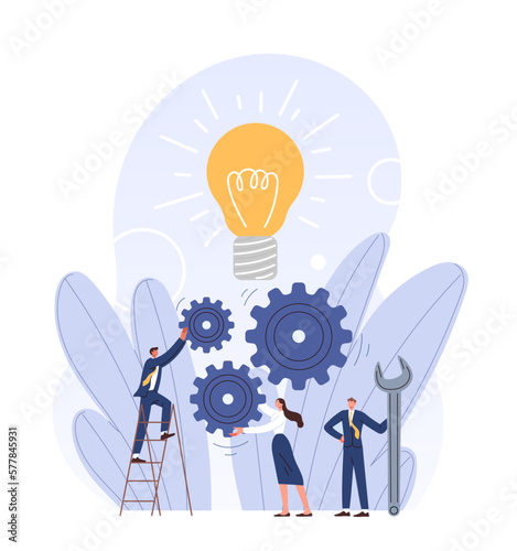 Business people jointly investing efforts in the development of an idea