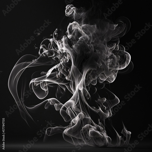 Smoke. Colored smoke on a dark background. Colored thin smoke. Generative AI.