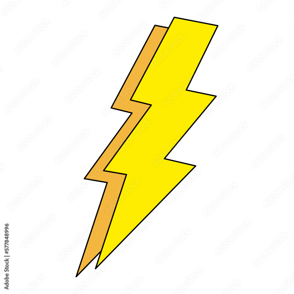 Lightning bolt icon, doodle style flat vector Lightning bolt icon, doodle style flat vector