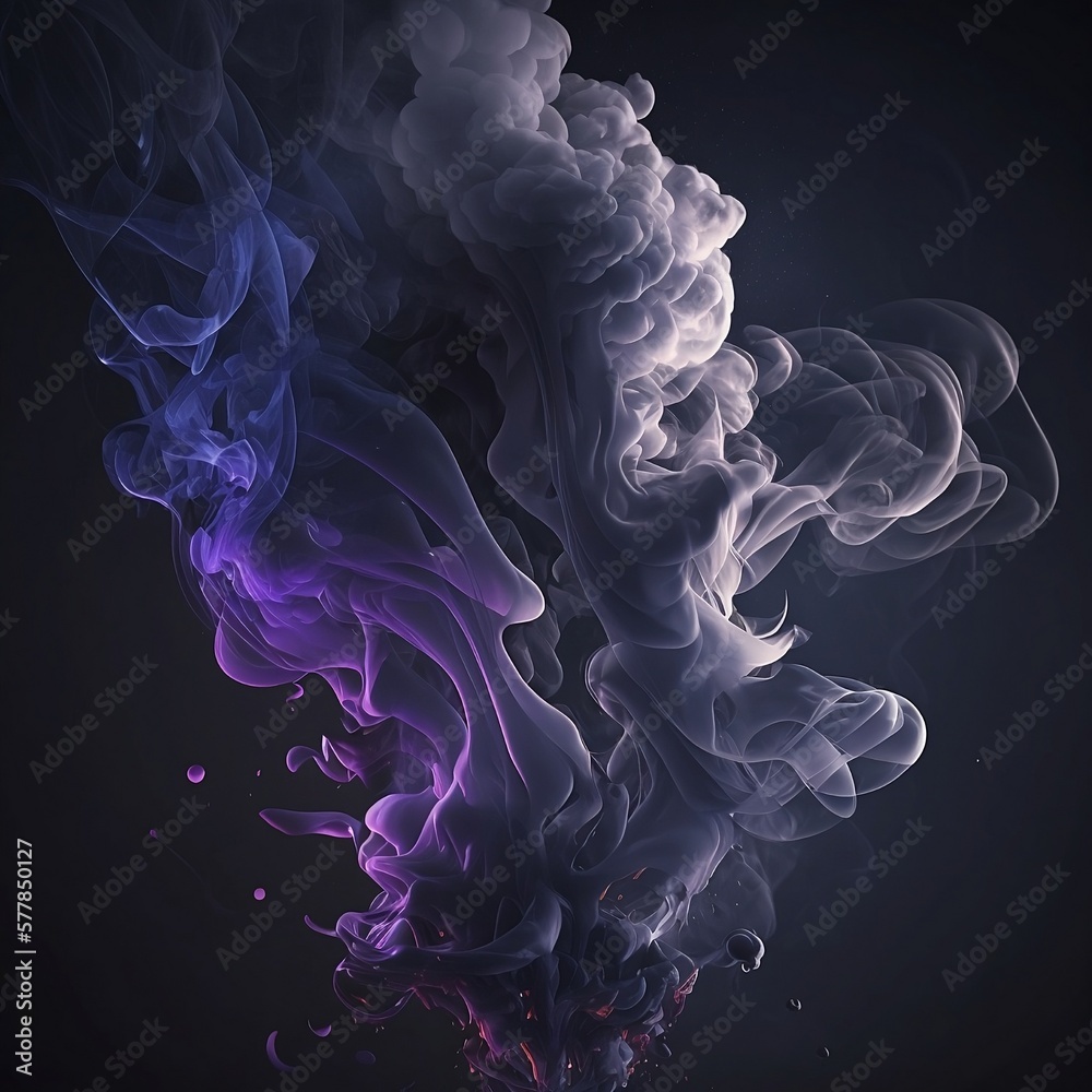 Fototapeta premium Smoke. Smoke explosion. Colored smoke on a dark background. Colored smoke explosion. Generative AI.