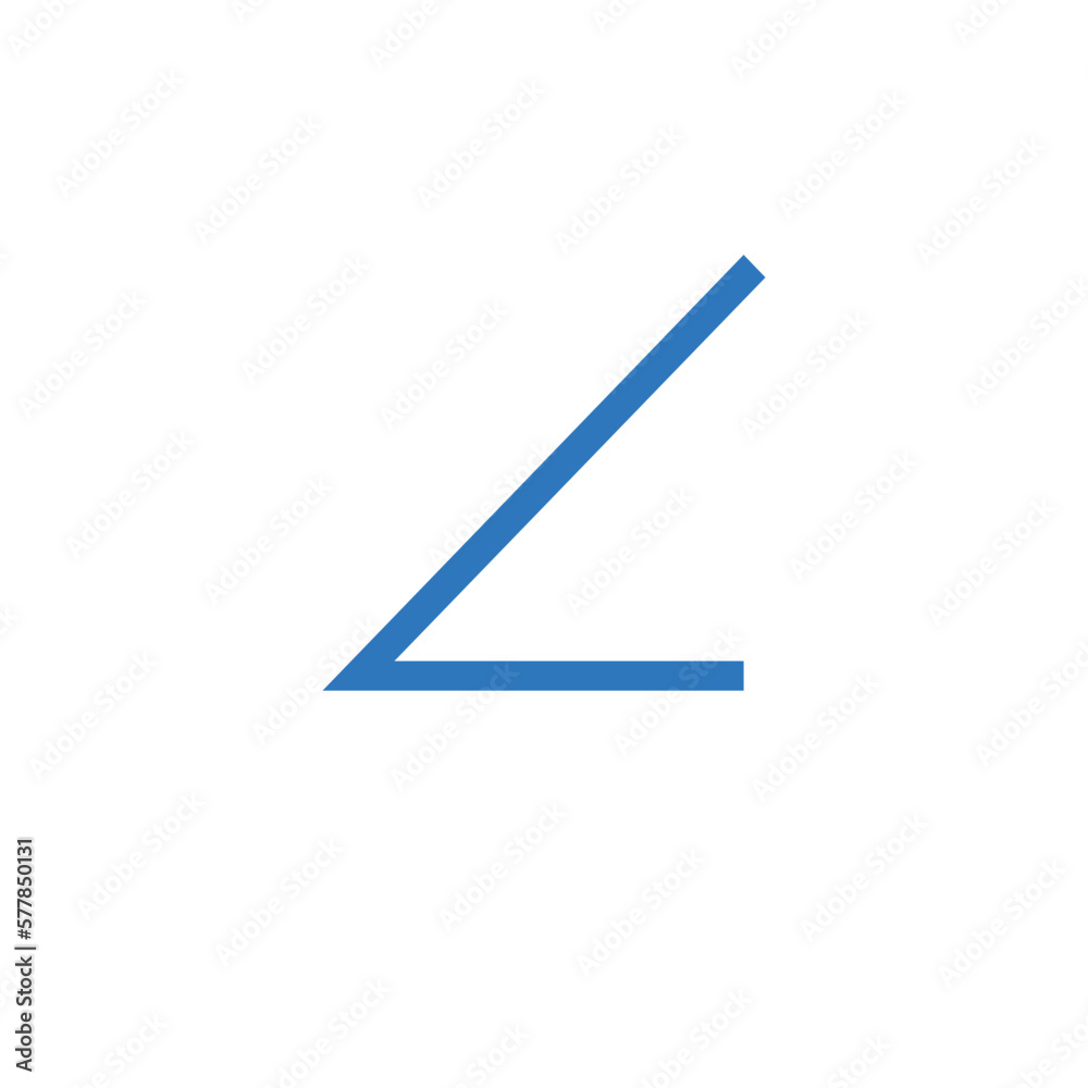 Angle symbol vertex in mathematics. measure angle icon. Vector illustration isolated on white background. Angle symbol vertex in mathematics. measure angle icon. Vector illustration isolated on white background.
