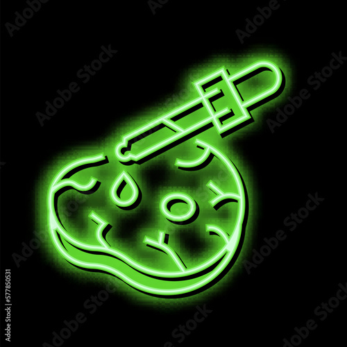 meat gmo genetic neon glow icon illustration
