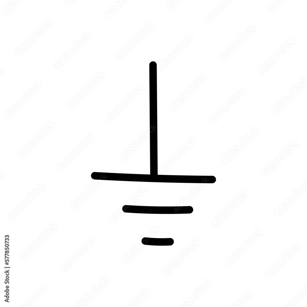 protective earth ground symbol icon in electricity. vector illustration isolated on white background. protective earth ground symbol icon in electricity. vector illustration isolated on white background.