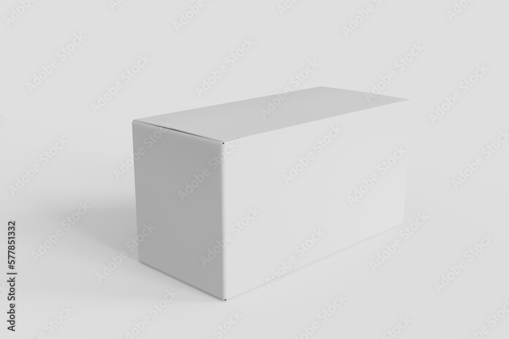 Fototapeta premium Blank packaging white cardboard box isolated on white background ready for packaging design